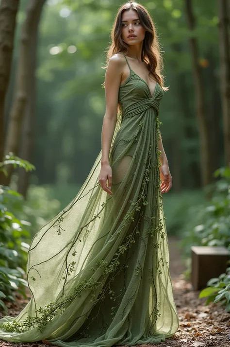 recycled forest themed dress