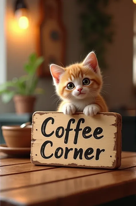 make a little sign in the coffee corner with a kitten