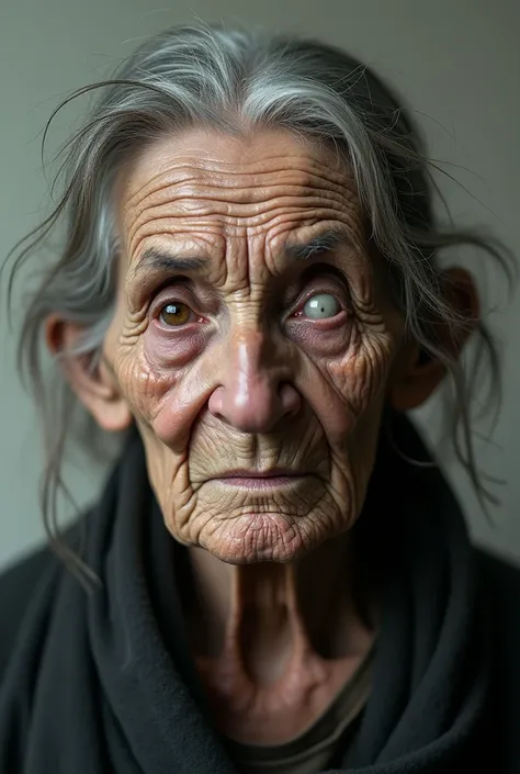 an old woman without an eye