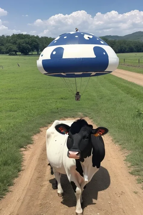 Cow sucked into UFO