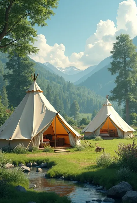 holiday tents without people