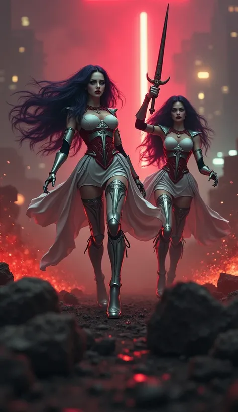 Masterpiece, Best Quality, Official Art, (Highly Detailed CG Unity 8k wallpaper), Detailed background, (Hands by Guido Daniele: 1.1). Full body pose sexy sisters of battle from the warhammer 40k, shooting at the enemy, white armor with intricate details, r...