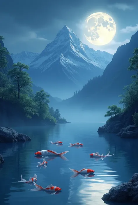  moonlit, mountain, carpes
