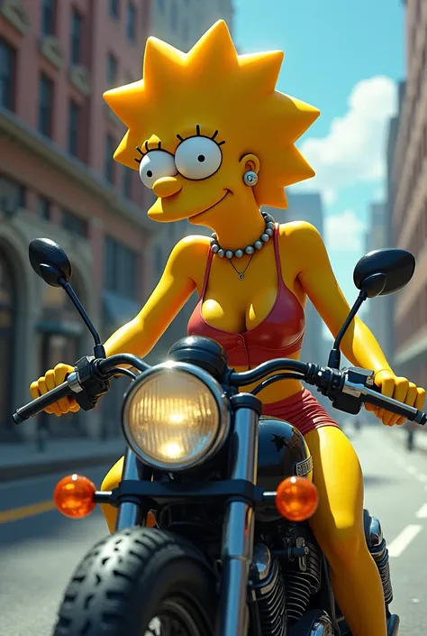 Lisa Simpson sexy on motorcycle 