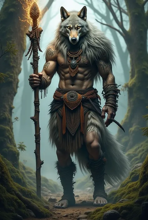 A shamanic wolf warrior 