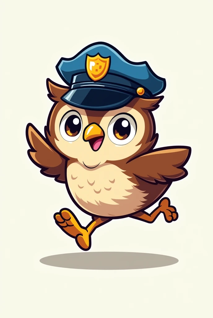 Could you make a logo referring to the police with a cartoon-style owl running?