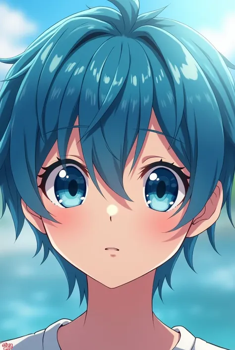 anime character, Boy with blue hair (Akito)