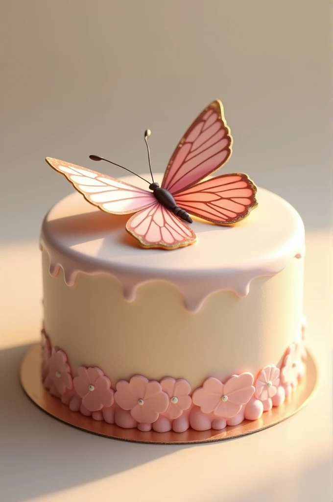 One butterfly sitting on a cake