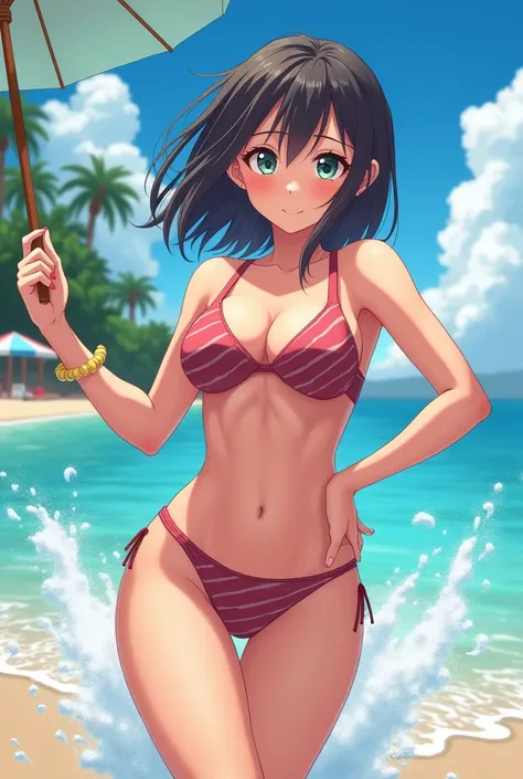 Anime style teenager in swimsuit