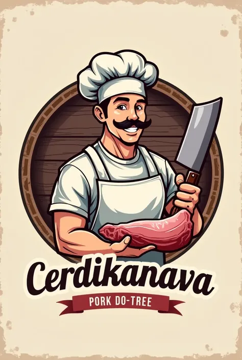 Cereal logo for a pork butcher shop called CERDIKANAVA That it be more focused on a butcher shop