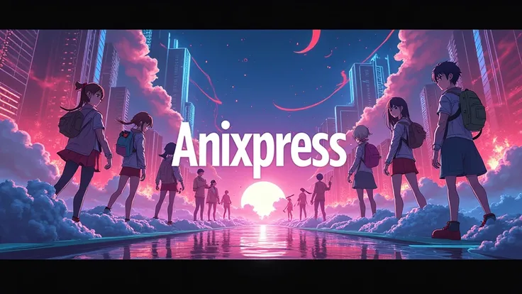 I want to create an Anime ralated Youtube channel banner with name AniXpress written on it