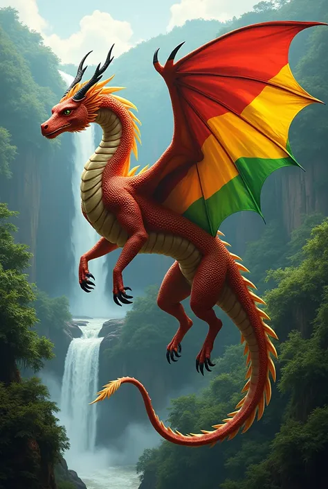 MYTICAL DRAGON WITH THE COUNTRY GUYANA FLAG THEME