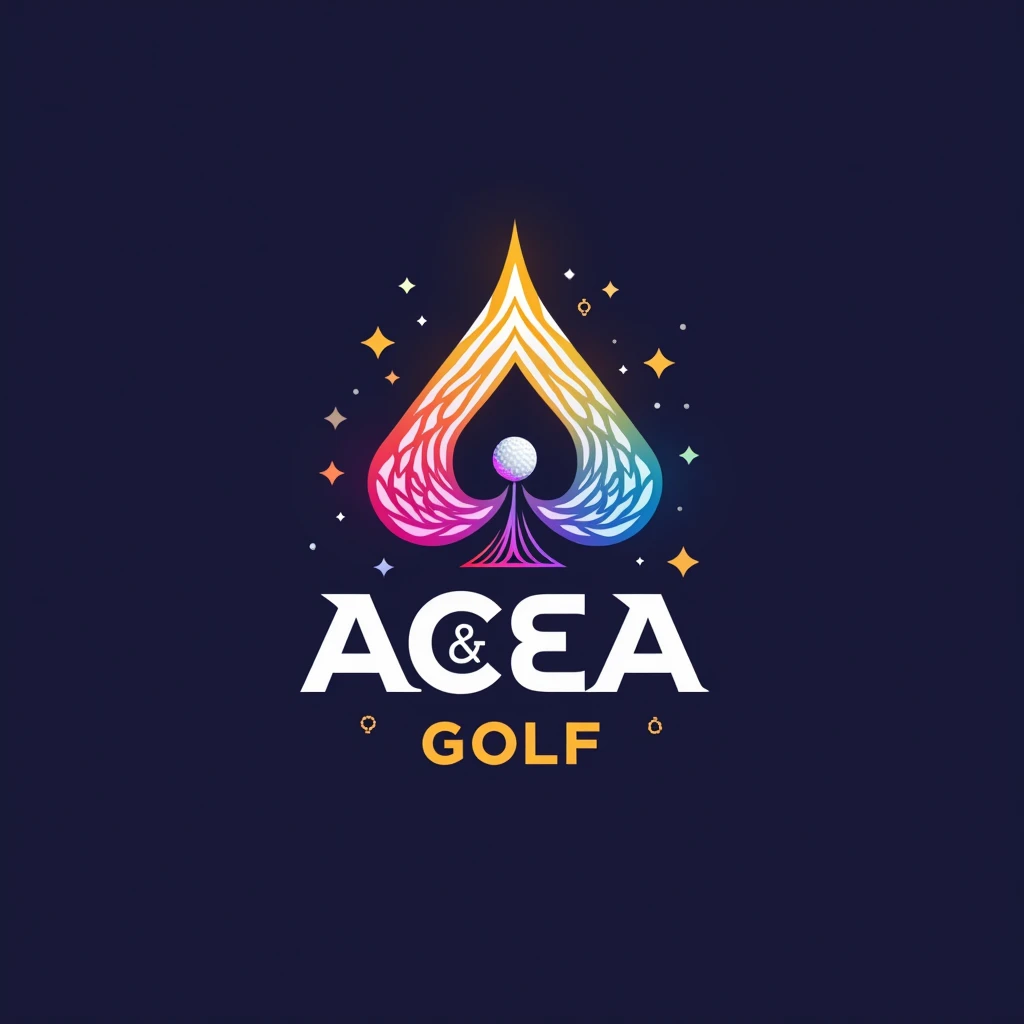 Im looking for a modern, vibrant, and dynamic logo for Aces & Albatross Golf (A&A Golf). The logo should creatively incorporate the following elements:

- The letters "A&A Golf"
- An "Aces" with an Aces of Spades in the first "A"
- An Albatross bird within...