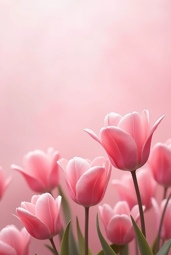 create an image size 1200x628, good quality, with pastel pink backgrounds, must contain tulips in pink tones
