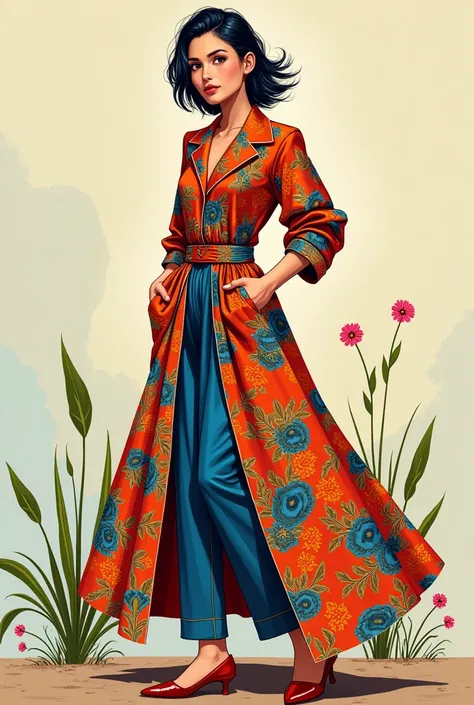 A poster featuring a self-depiction of Filipino Traditional clothing modernized version where the dress and/or suit is made out of recycled materials