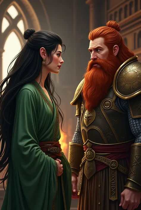 The Hair Elf: Long and black, falling in waves to the shores. The hair is straight and well-groomed, with a subtle glow that reflects the soft light of the tavern.
muka: The elf&#39;s skin is fair and smooth, with fine and elegant strokes. His eyes are a d...