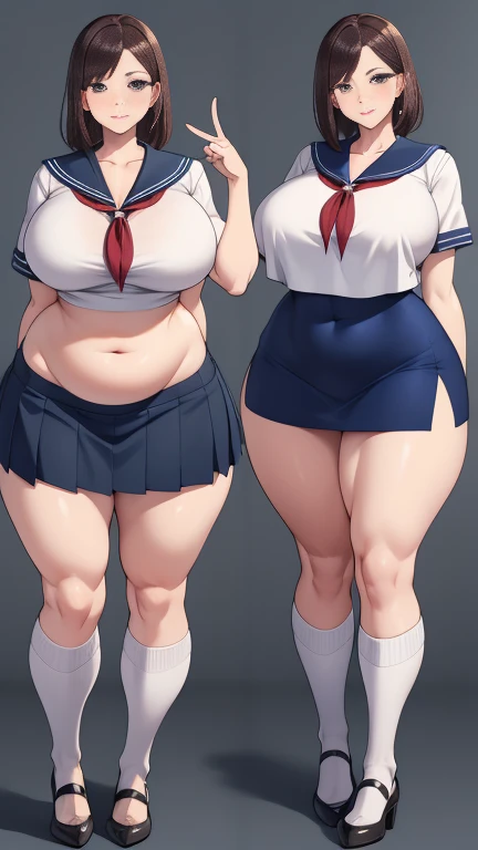 Large Breasts, Big Hips,Full Body Shot, Mature mother, Whipping the lower body, plump thighs, Ample calves, Seductive mature woman, Perfect body, Plus Size Model,high school girl,Sailor suit, The skirt is short,Mature woman wearing Sailor suit,