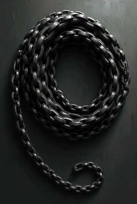 A black chain whip used as a weapon drawn on.