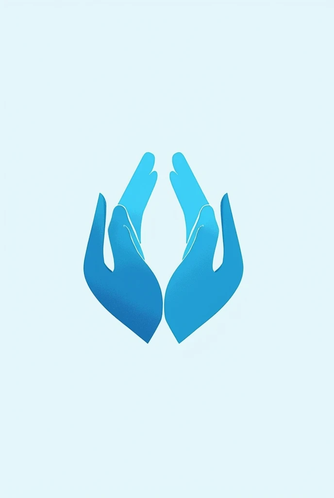 create a logo with two hands greeting each other, blue logo color
