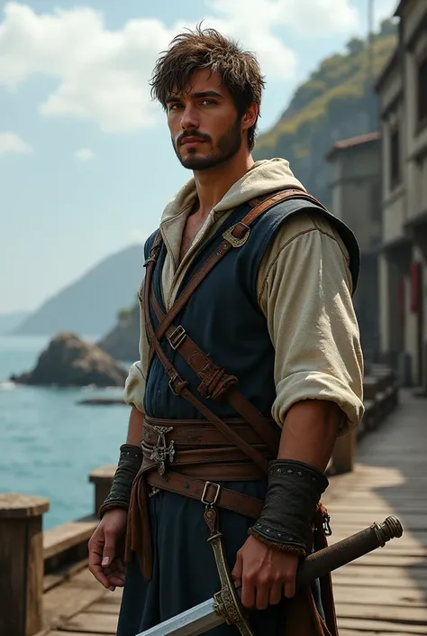 Make a man Mature, Ronan is a bold and adventurous young man, with brown hair and amber eyes, inherited from his mother. He is an excellent sailor and naval strategist, with a strong personality and
medieval era, middle ages 