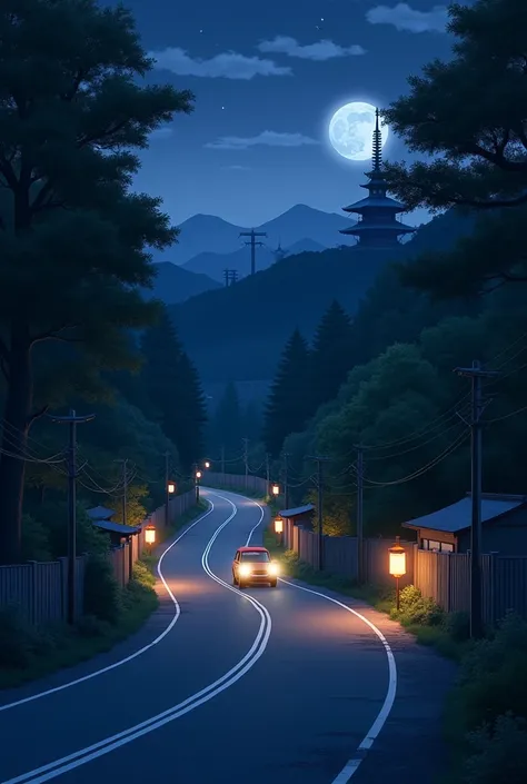 japan road at night 