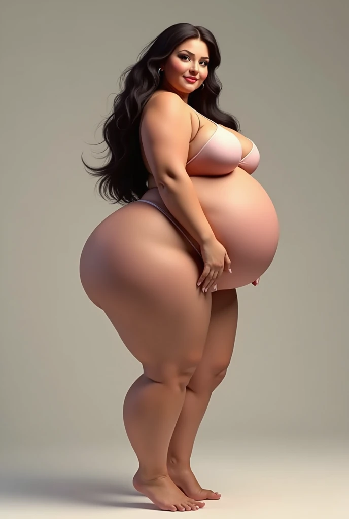 Woman with big butt and belly 