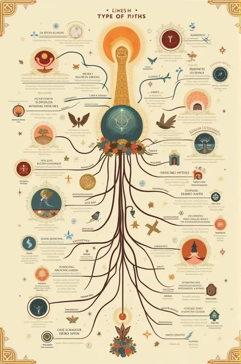 Make a mind map with the types of myth