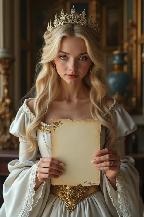 Play Cinderella with a letter in your hand , realistically blonde 