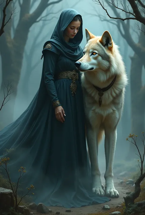 Wolf and woman 
