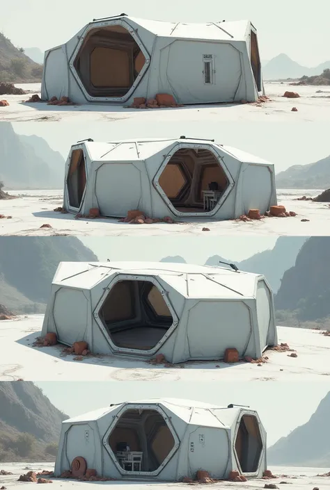 Octagon-shaped temporary shelters