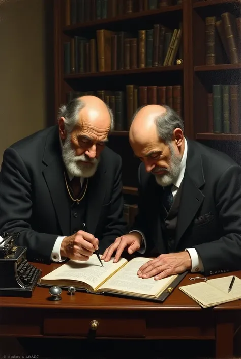 Sigmund Freud and Joseph Breuer investigating the field of neurosis
