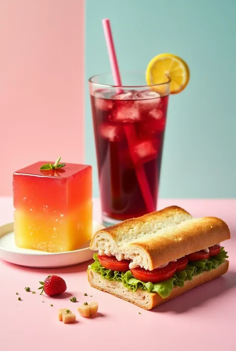 Buy here Let an image of a jelly, a sandwich and a Jamaica drink appear but all three come out individually