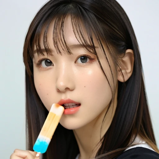 True phimosis、Very short banana、Very small popsicles、Blowjob、Wonder Woman、正確なWonder Womanの衣装、(close ~ eye)、(Please open your mouth wide:1.4)、(Put a popsicle in your mouth:1.4)、deep throat、