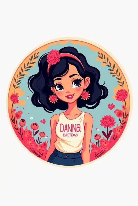 Funny circular image with the text Danna Bastidas for girls