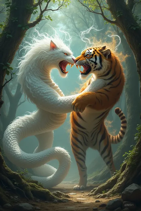 White snake vs tiger