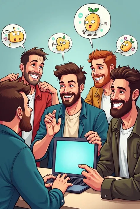 Men posting cartoon