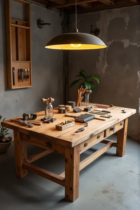 Table that opens and has tools 