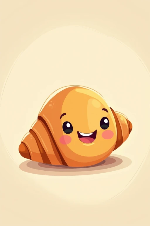 Friendly animated croissant character for a logo 