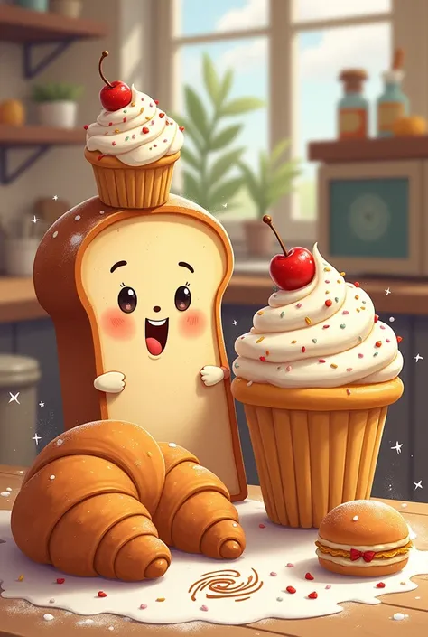 Mascots for a bakery in 2d