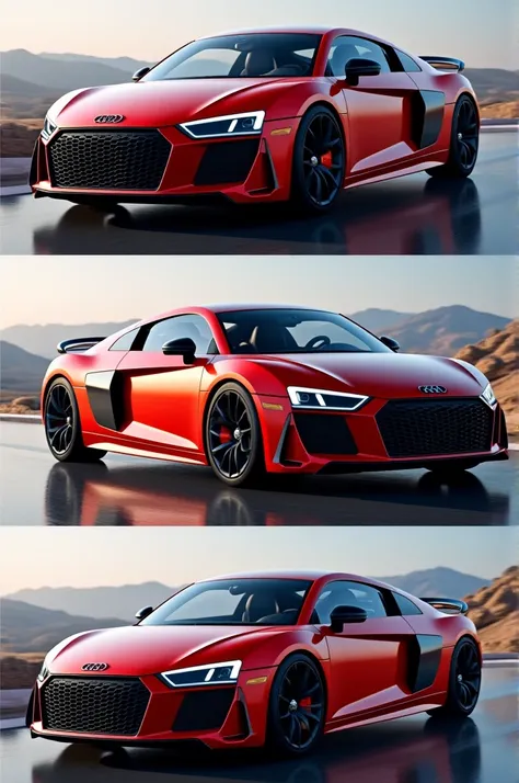 5 images of different points of the Audi R8 