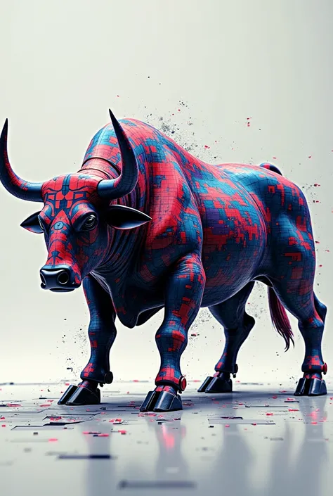 A bull made of graphics 

