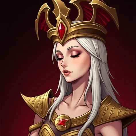 (masterpiece, high quality:1.8), extremely detailed, ambient,
SallyWhitemane, 1 women, mature female, FeelsGood, closed eyes,
determined,
white hair, long hair, closed eyes, jewelry, (eyeshadow:1.7),
hat, shoulder armor, (two-tone leotard:1.8), gold trim,
...