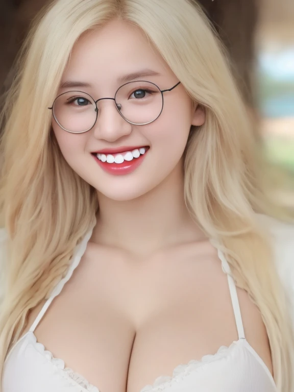 ((best quality)), realistic, Optical Realism, realistic, high resolution, beautiful, Young face,20 years old,chubby girl, white skin, Pale skin,smile, gigantic colossal breasts:1.3, Fighting posture, Looking at the camera, (detailed face), long wavy hair, ...