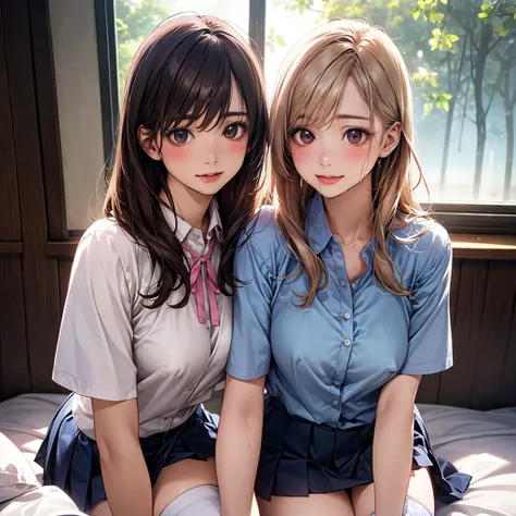 Press your chests together tightly,Connected Semen,Dripping cloudy saliva、Lie face down and raise your butt、Scrounge、(masterpiece:1.2, Highest quality), (Realistic, photoRealistic:1.4), Beautiful illustrations, (Natural Side Lighting, Cinema Lighting), Bro...