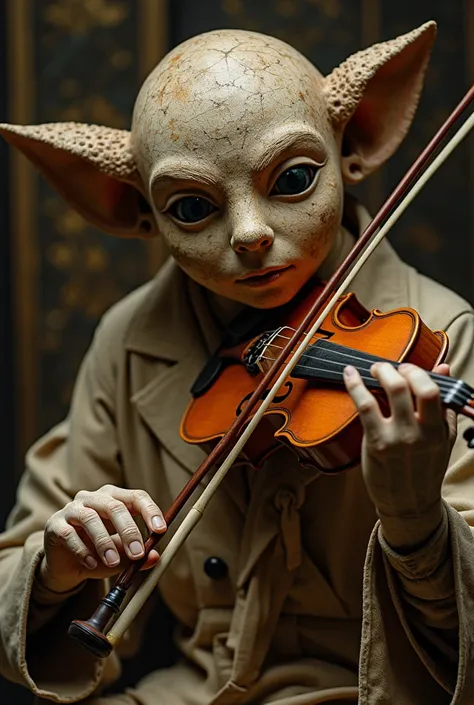 no humans, organ, violin and flute play music, The magic flute and violin play by themselves, no people