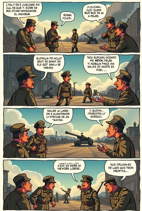 A funny comic strip about World War I in Spanish 