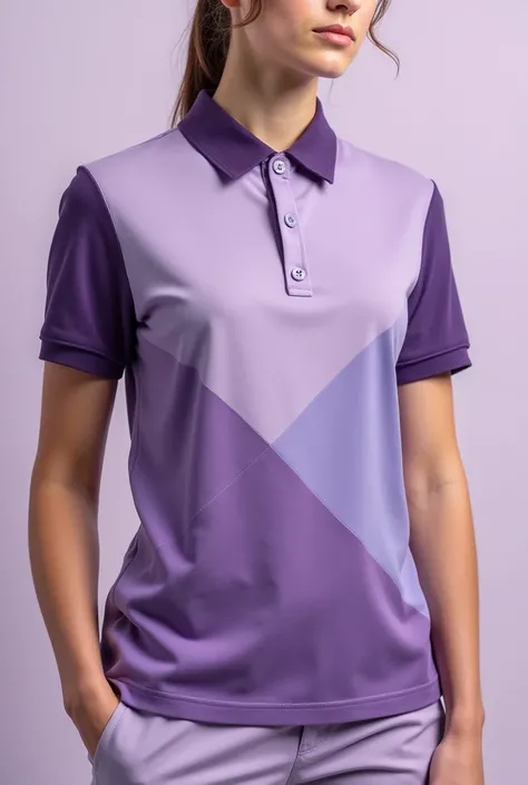 Classic short-sleeved lilac and purple polo shirt 



