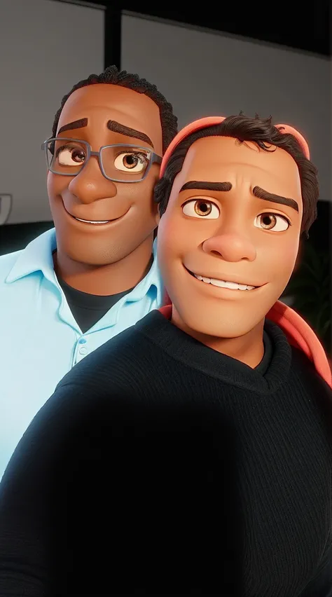 A dark-skinned Disney pixar couple, high qualiy, best qualityer