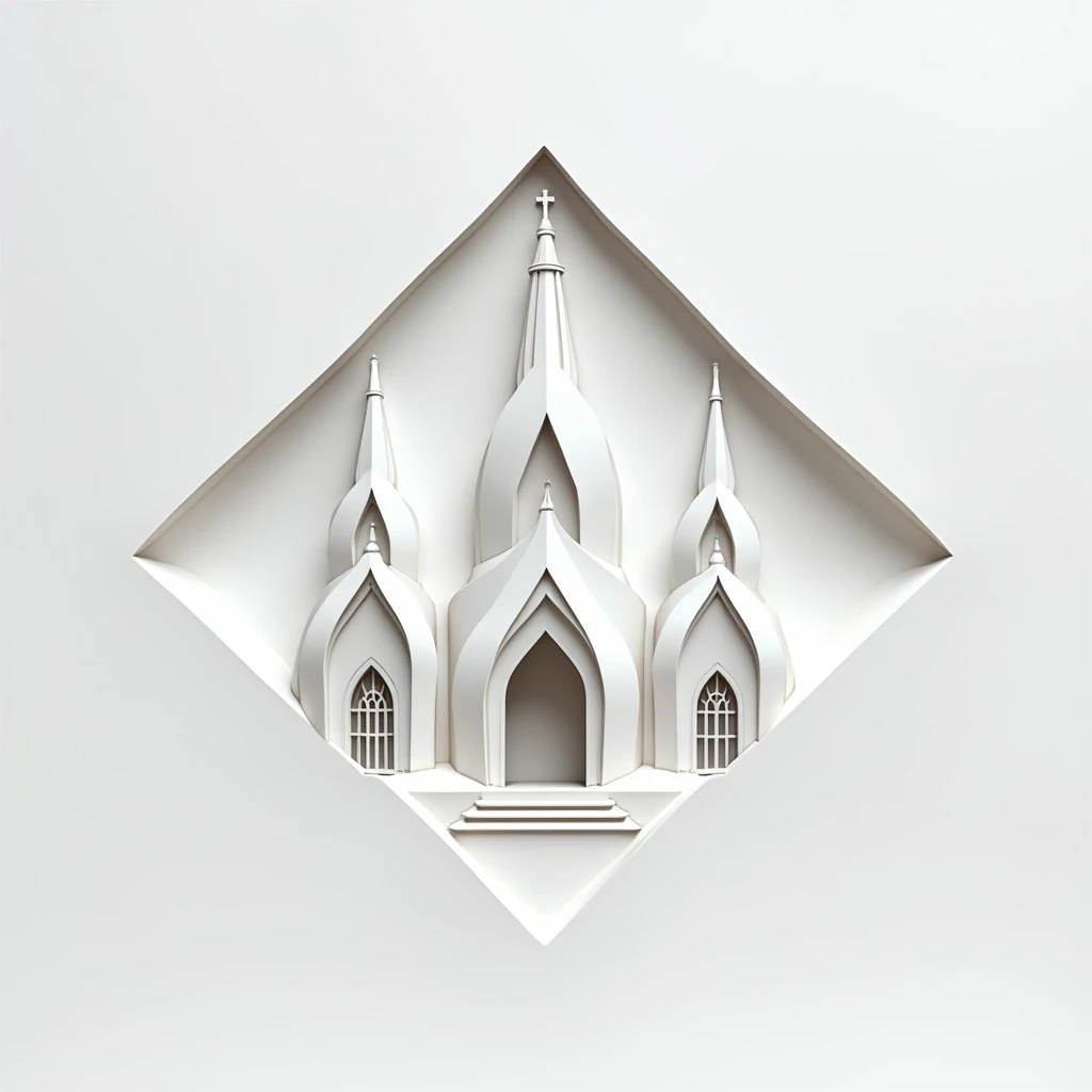 Logo, The Minimalists, design, three diamond-shaped papers ♦️, Harbin Sofia Church，church，Heilongjiang，architecture，Snow，snowflake，Paper Cutting，flat