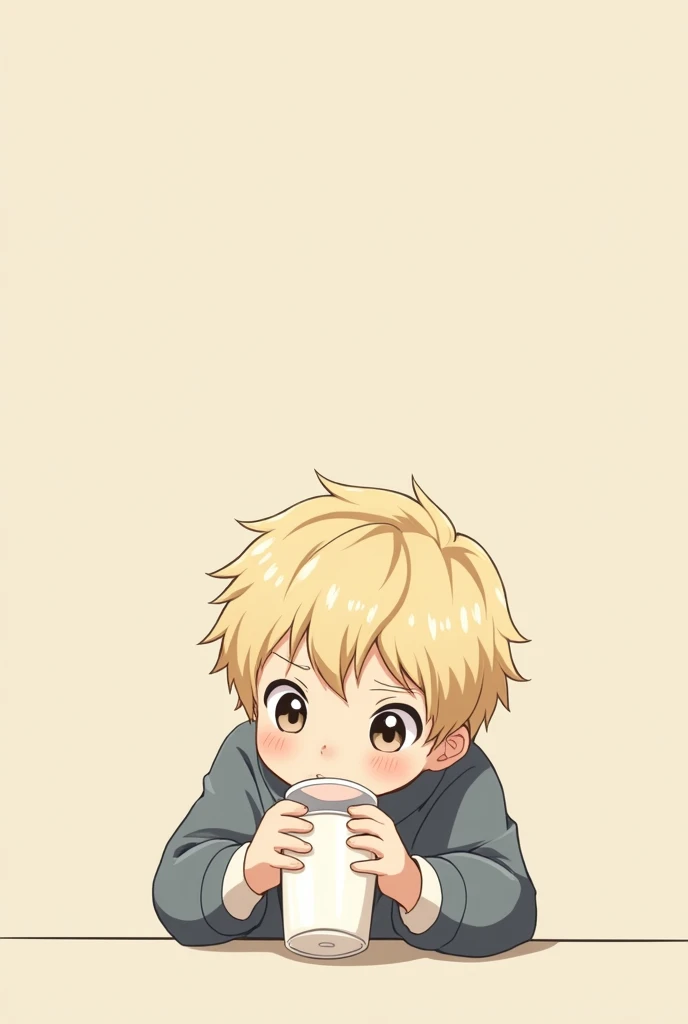 anime boy shota sitting drinking milk